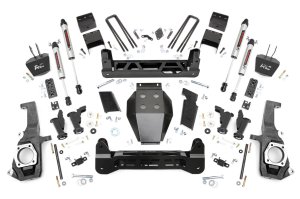 GMC Sierra 3500 HD Suspension Lift Kit - Rough Country - Torsion Drop V2 - Hammer Black - '11-'19